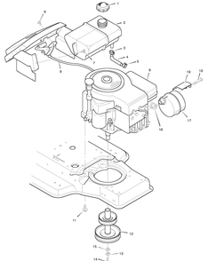 Engine Mount Diagram and Parts List for 38633X92A 1996 - 38 Inch Murray Lawn Tractor